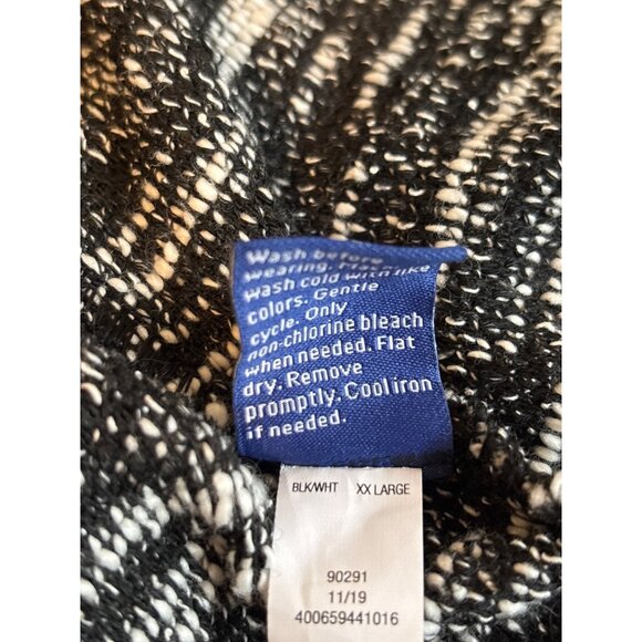 Apt 9 Open Front Women's Sweater Cardigan Size Plus XXL Pockets Black White - Picture 9 of 9